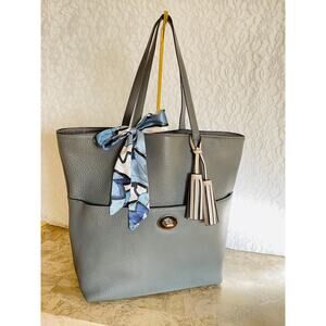 Coach large Legacy Dark gray pebble leather tote Shoulder bag 26477